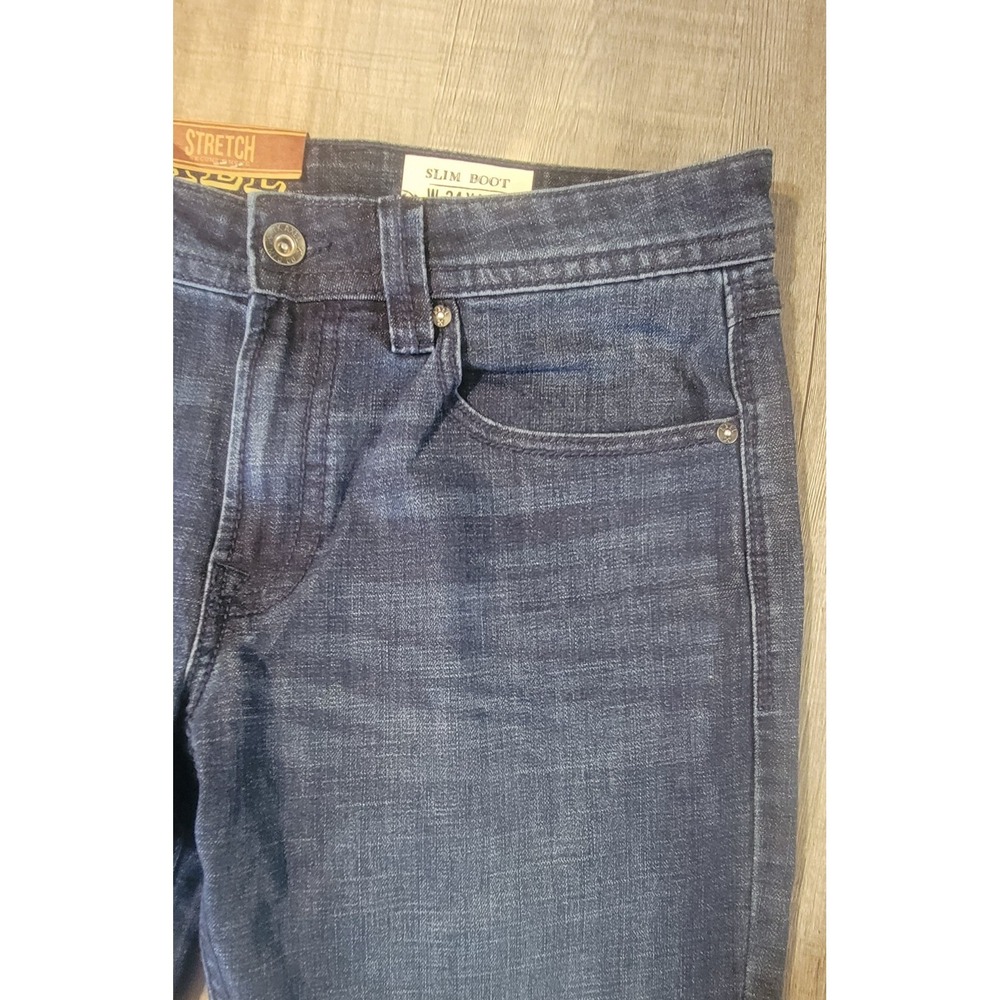 TK Axel Mens 34x32 Slim Boot Stretch Dark Blue Denim Jeans New NWT - Picture 3 of 16